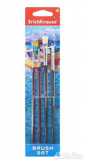 Кисти ErichKrause пони и щетина 4 шт 36124