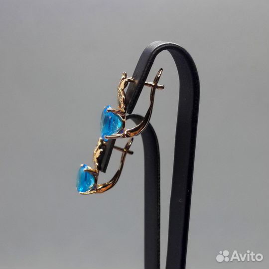 Позолоченные серьги с цирконами с0150-2565 (новые)
