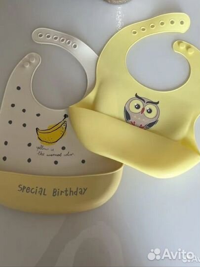 Нагрудники для кормления силиконовые 2 шт