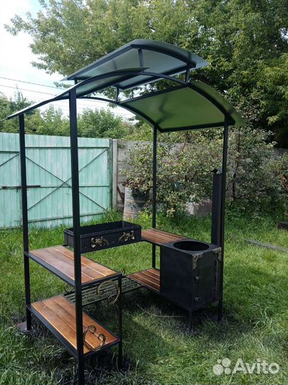 Мангал с печкой под казан (мангальная зона)