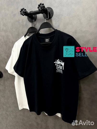 Stussy футболка оверсайз хлопок