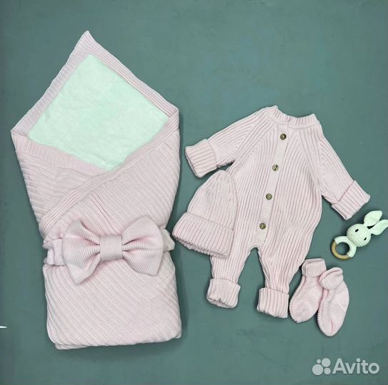 Конверт на выписку вязанный 0-6 месяцев