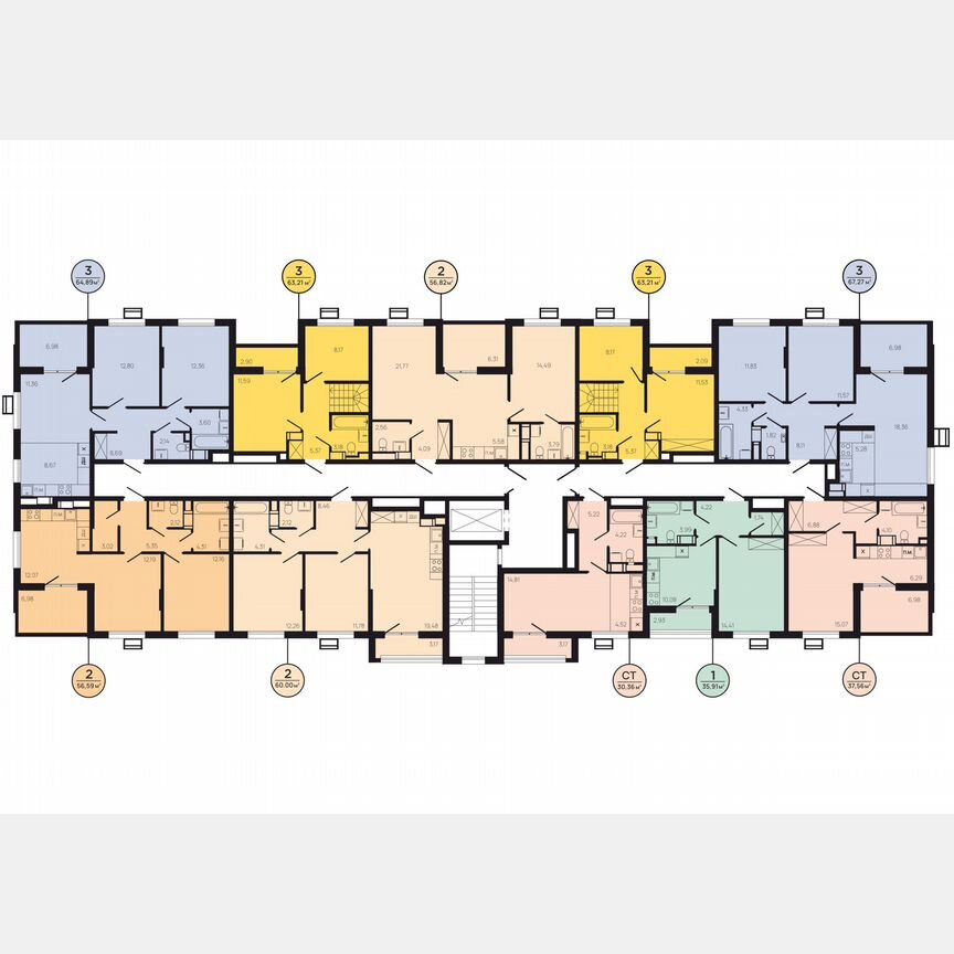 3-к. квартира, 68,5 м², 9/9 эт.
