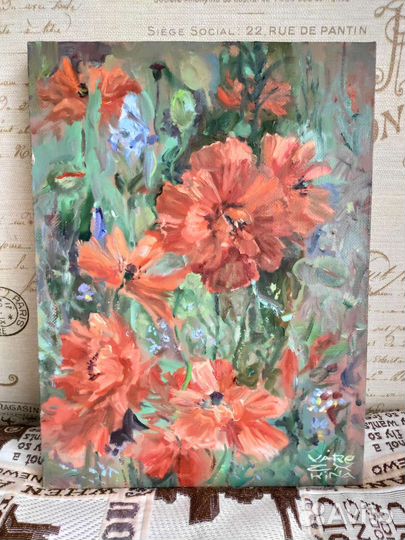 Картина маки масло 30х40 см