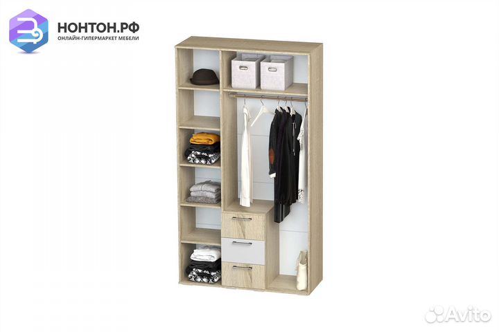 Шкаф Белладжио шк-14 3-х створчатый дуб сонома / б