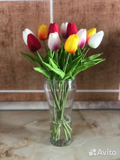 Тюльпаны с имитацией воды