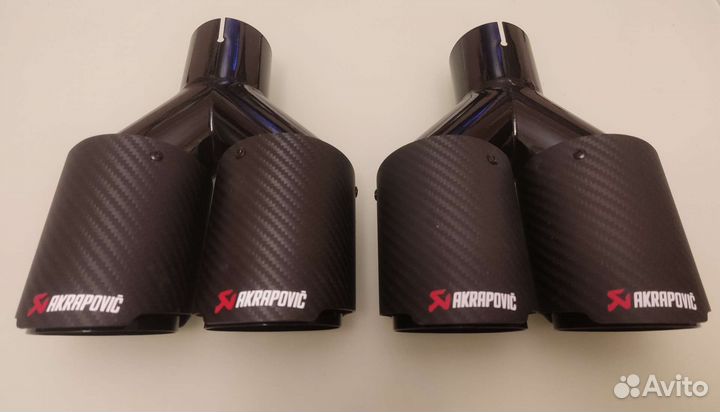 Насадки двойные Акрапович на глушитель