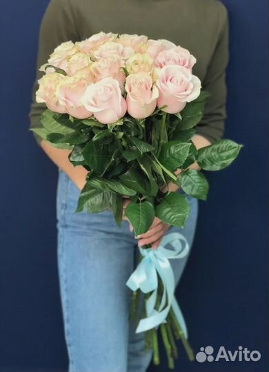 Букет из 15 розовых Роз Эквадор 60 см