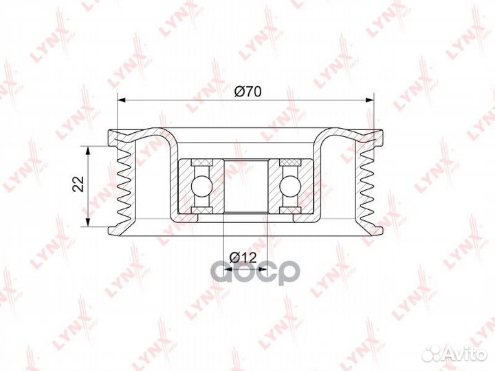 Ролик обводной приводного ремня PB7134 lynxauto