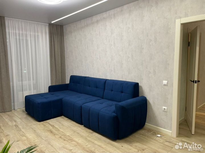 Диван угловой синий Борго