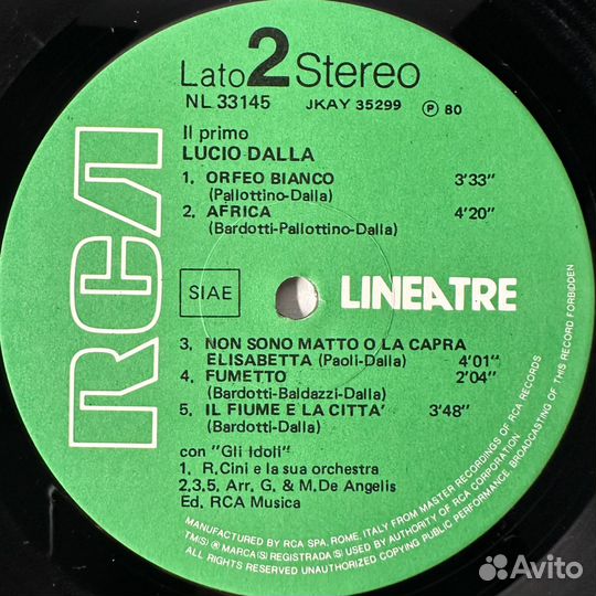 Lucio Dalla – Il Primo Lucio Dalla (Италия 1980г.)