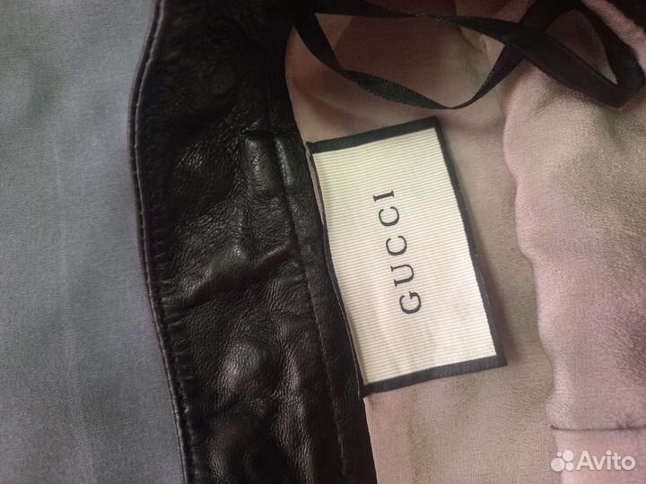 Кожаная юбка Gucci