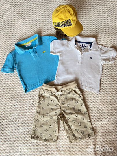Вещи на мальчика 92 футболки поло шорты кепка GAP