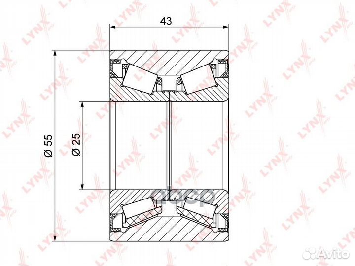 Подшипник ступицы задн. 43x25x55 WB-1298