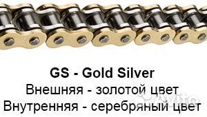 Сверхмощная цепь JTC 520 Z3 Gold Silver-120 зв