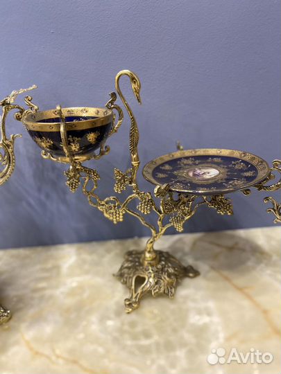 Ваза конфетница бронзовая