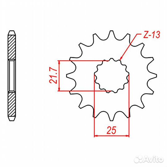 MTX Звезда цепного привода аналог JTF520.17RB