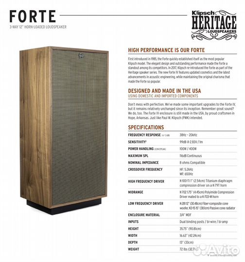 Напольная акустика klipsch forte 4 new