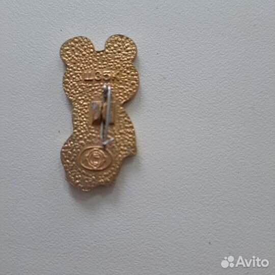 Значок олимпийский мишка. Олимпиада 80
