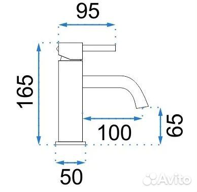 Смеситель для умывальника Rea Lungo Grip Titan, RE