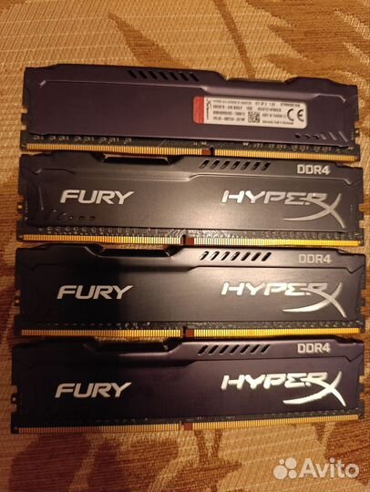 Оперативная память ddr4 Kingston HyperX fury Black