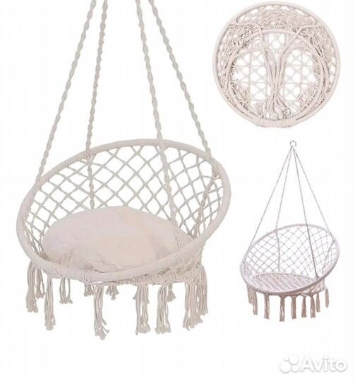 Новая Качель подвесная с подушкой, садовые качели