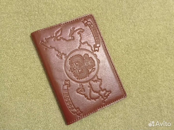 Обложка на паспорт, на документы натуральная кожа