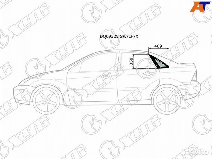 Боковое стекло кузова заднее левое Focus 1