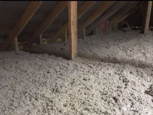 Утепление чердака эковатой