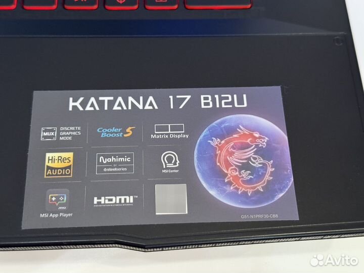 Ноутбук MSI katana 17 B12U