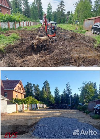 Расчистка участка. Отсыпка. Удаление камней