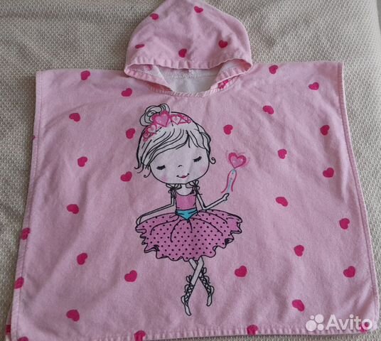 Полотенце - пончо детское, махровый халат