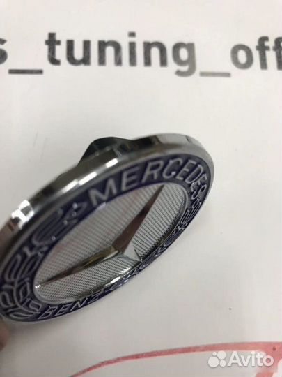 Заглушка в капот Mercedes-Benz синяя