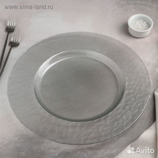 Тарелка подстановочная «Фишер», d35 см, цвет сереб