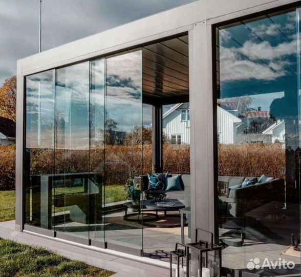 Навес,Зимний сад,Перголы,Маркизы,Остекление,Шторы