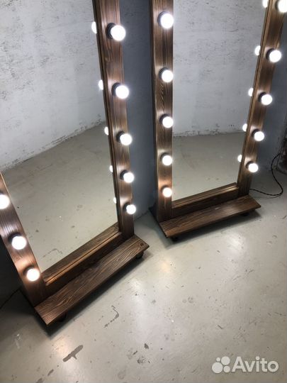 Зеркало напольное с подсветкой на колесиках