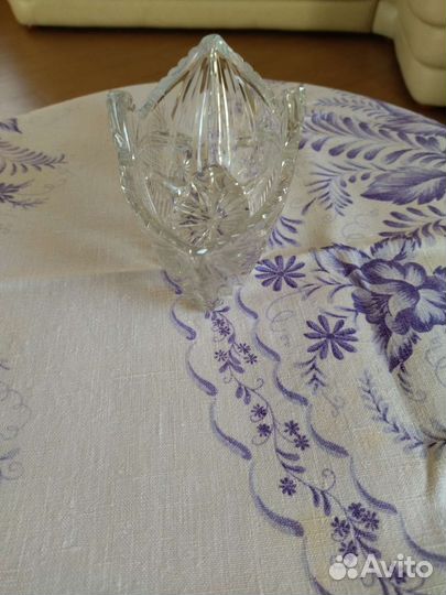 Хрустальный салатник ладья