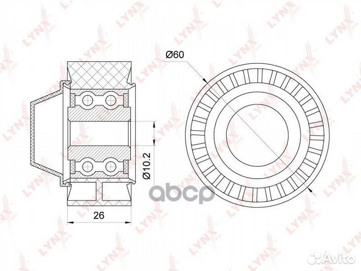 Ролик обводной приводного ремня LCV PB7119 lynx