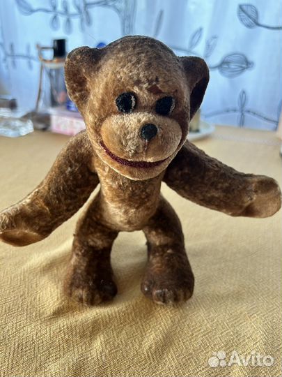 Игрушка обезьяна СССР плюшевая