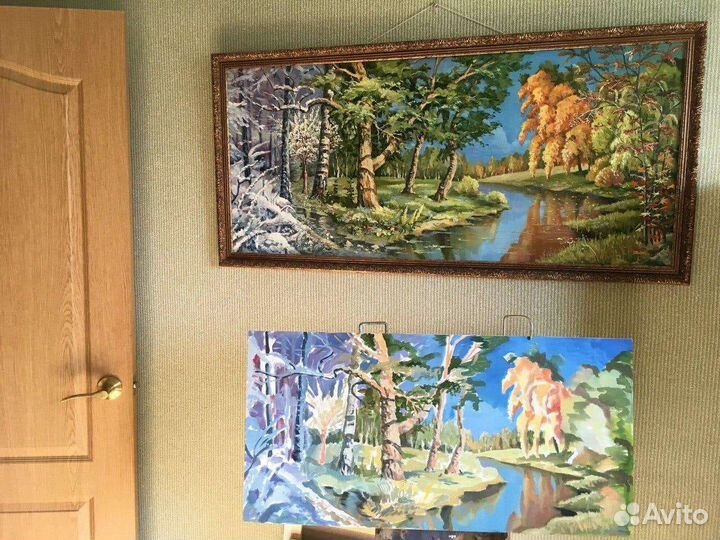 Картина маслом на холсте цветы, размер 95 на 70 см