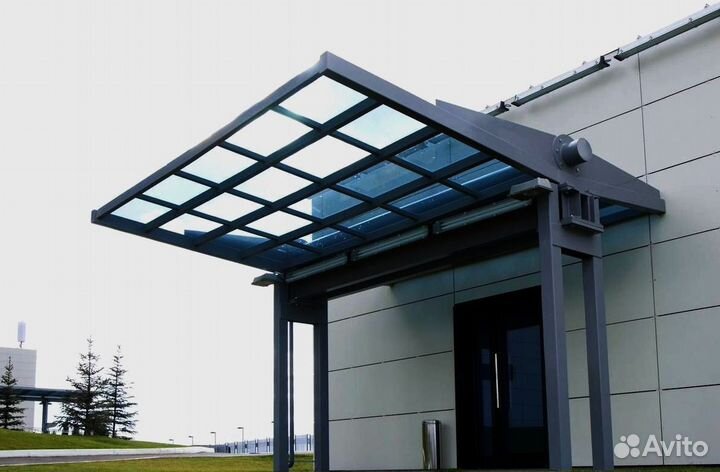 Стеклянный козырек от производителя