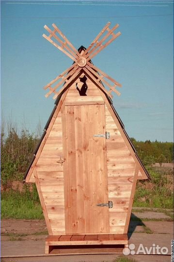 Уличный туалет деревянный Ъ737