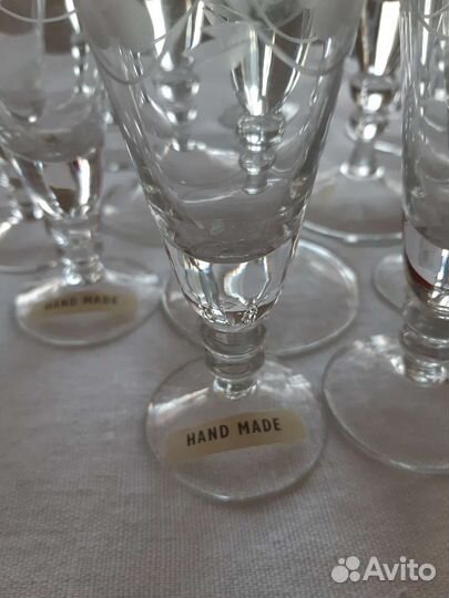 Фужеры 6+6 Свадебные и цветное стекло СССР