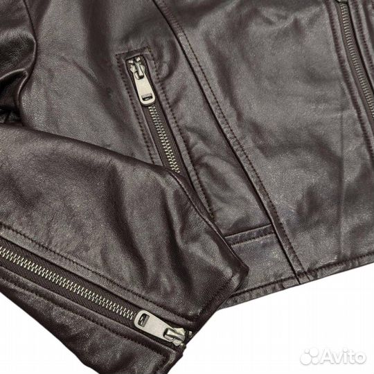 Кожаная куртка косуха женская Brunello Cucinelli