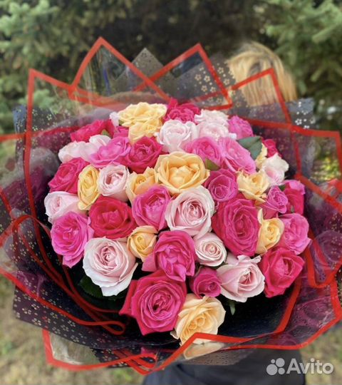 Цветы розы 101 роза