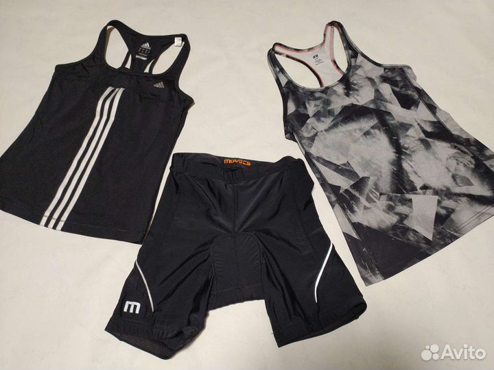 Женские велошорты с памперсом 44 спортивная майка