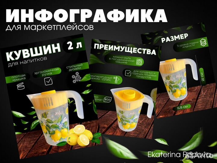 Инфографика для маркетплейсов/Дизайн фото