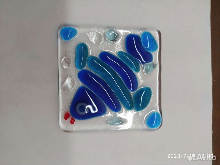 Декор для ванной в технике фьюзинг, ручная работа