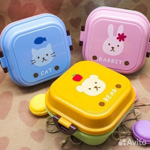 Детский ланч-бокс с двумя секциями, 540 мл, новый