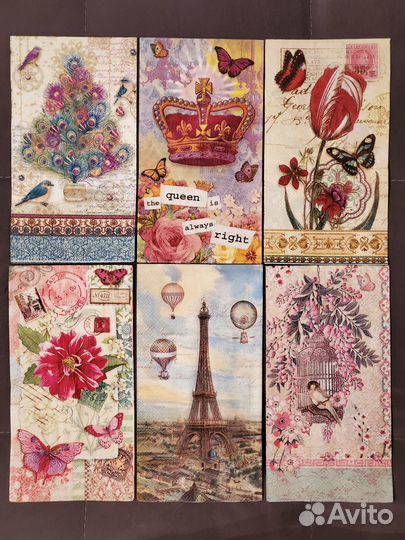 Салфетки декупажные 42*33 см (пачки по 10 шт)